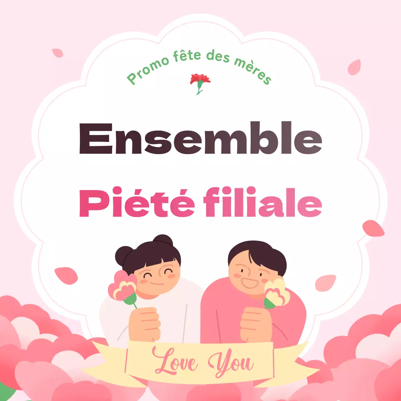 Promouvoir un événement rose et blanc pour la fête des mères