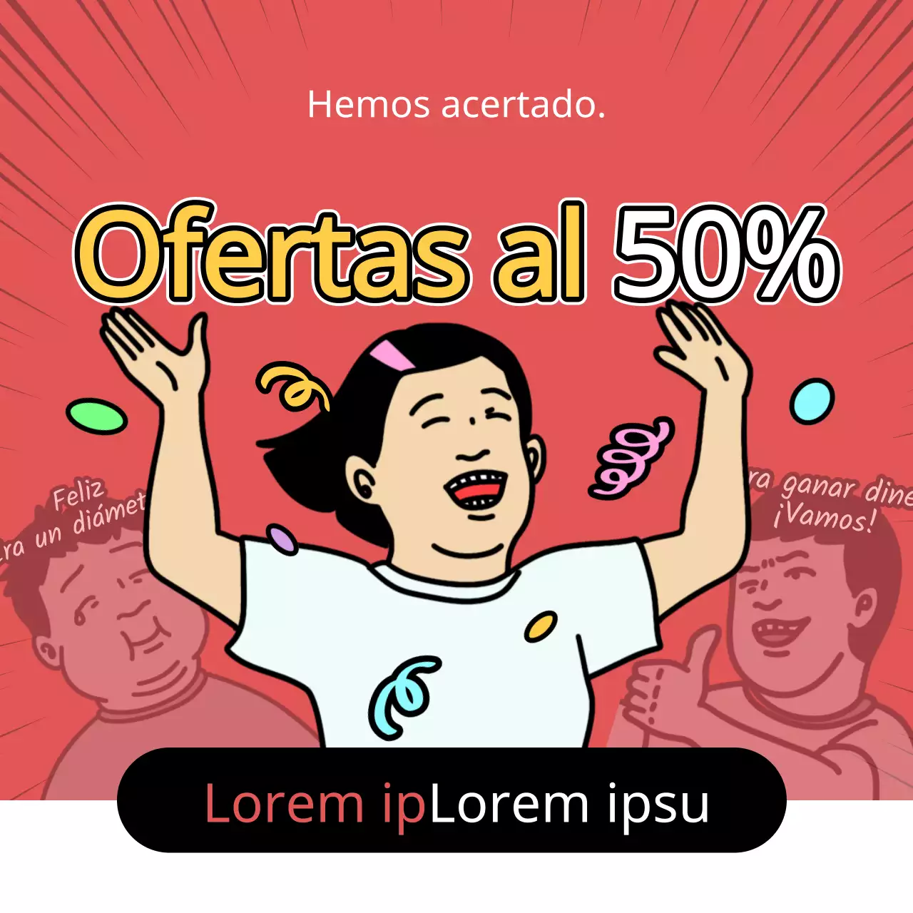 Promover una manada de promociones de rebajas rojas y amarillas