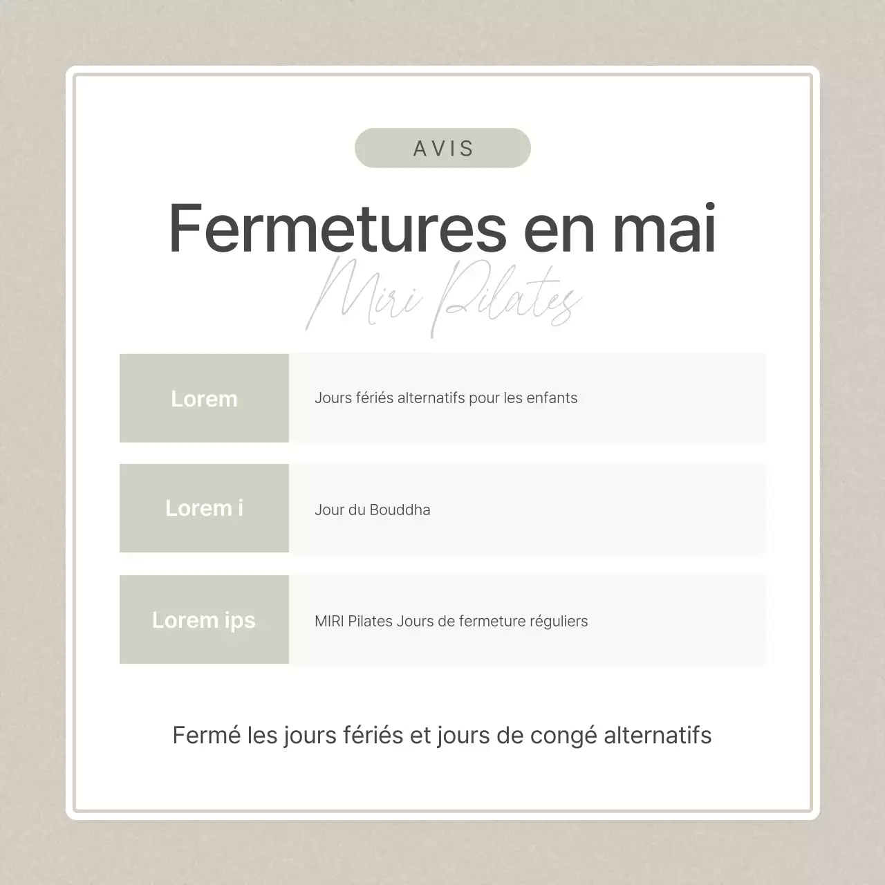 Modern Pilates en beige et jaune annonce de flux marketing sur les médias sociaux