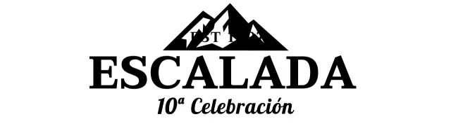 Club de escalada de inspiración vintage con ilustraciones de montañas y fuentes con gracias