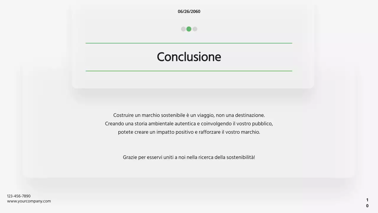 Verde e bianco Sostenibilità aziendale moderna Strategia aziendale