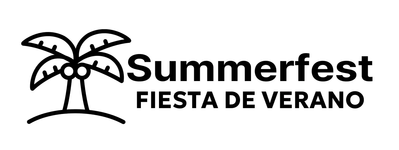 Un festival veraniego con ilustraciones de palmeras