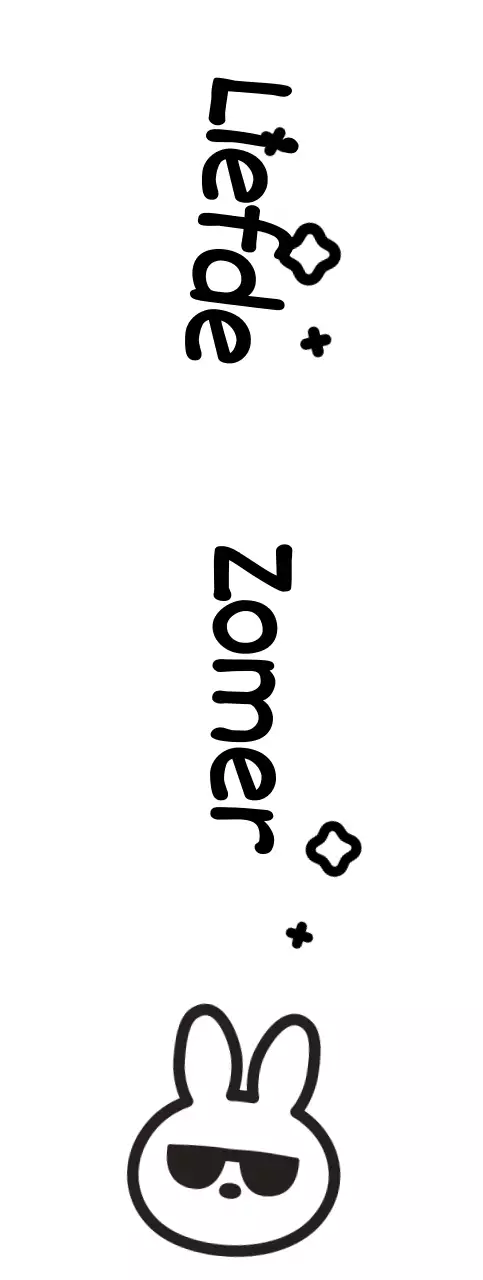 Konijntje met schattige handgeschreven zomerzonnebril