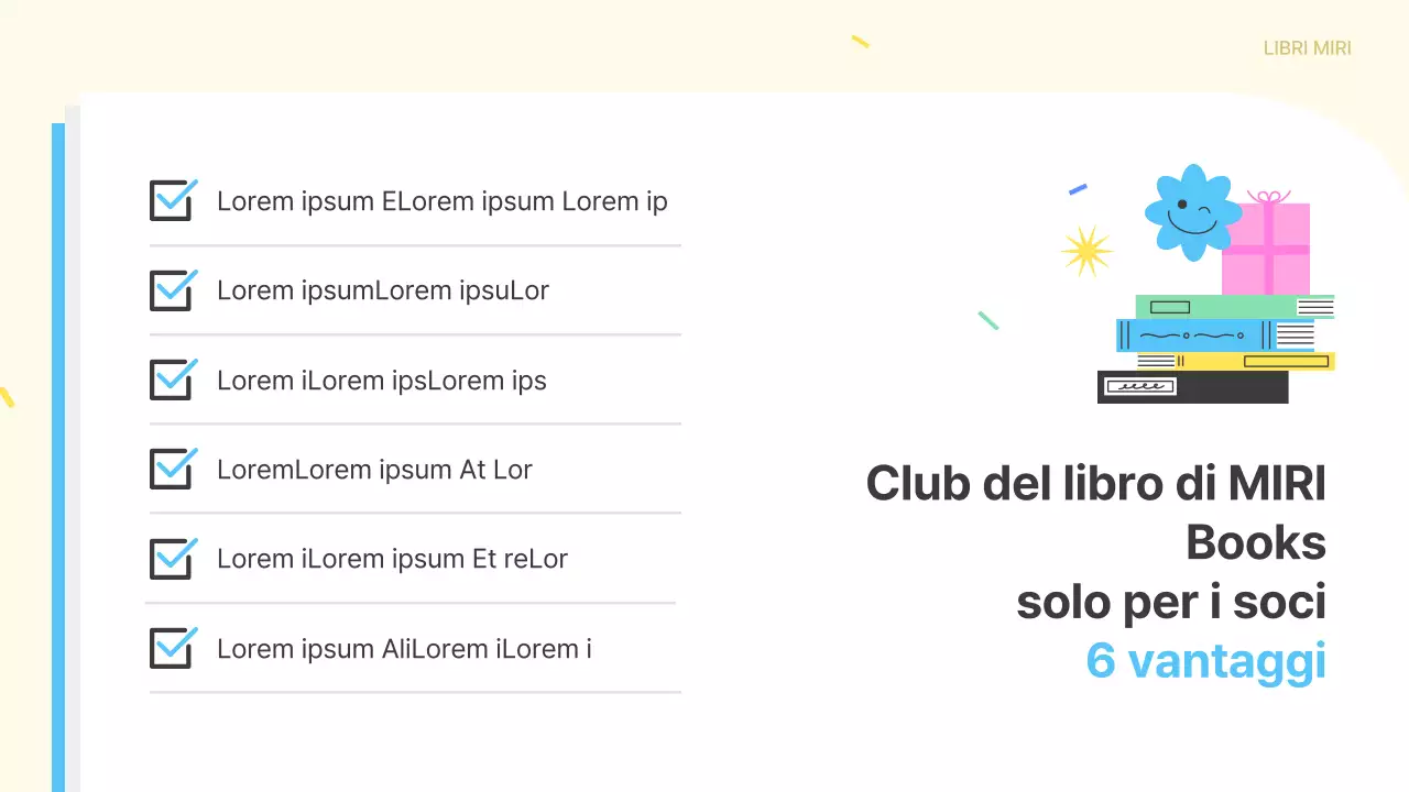 Promuovere l'adesione a un club del libro giallo e azzurro
