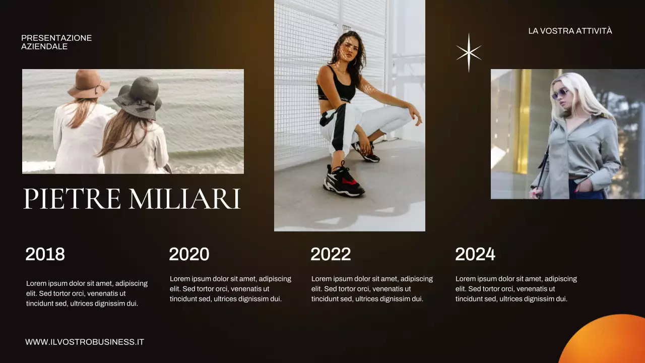 Presentazione aziendale arancione e marrone