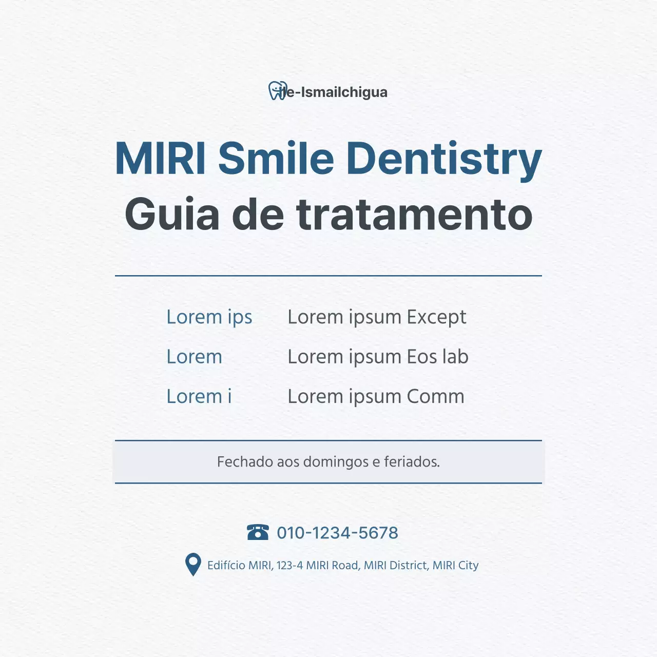 Promoção de uma clínica dentária simples em branco e azul claro para promover a clínica