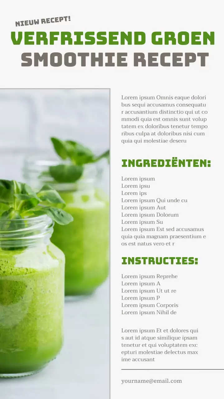 Groen en Wit Natuurlijk Verfrissend Groene Smoothie-Recept