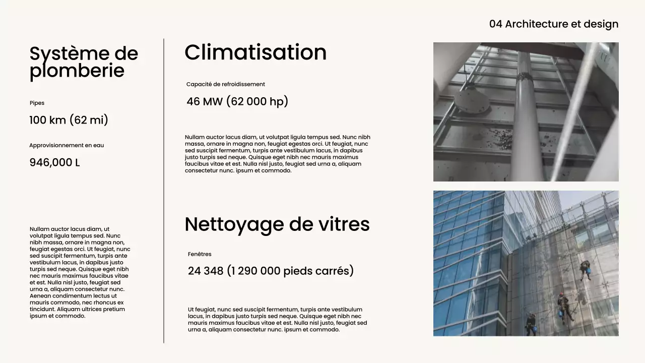 Rapport architectural minimal en noir et blanc