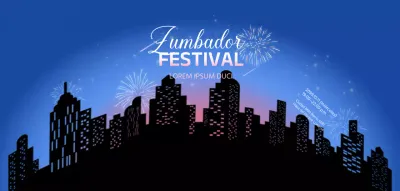 Concepto de fuegos artificiales en el cielo nocturno en degradado negro y azul