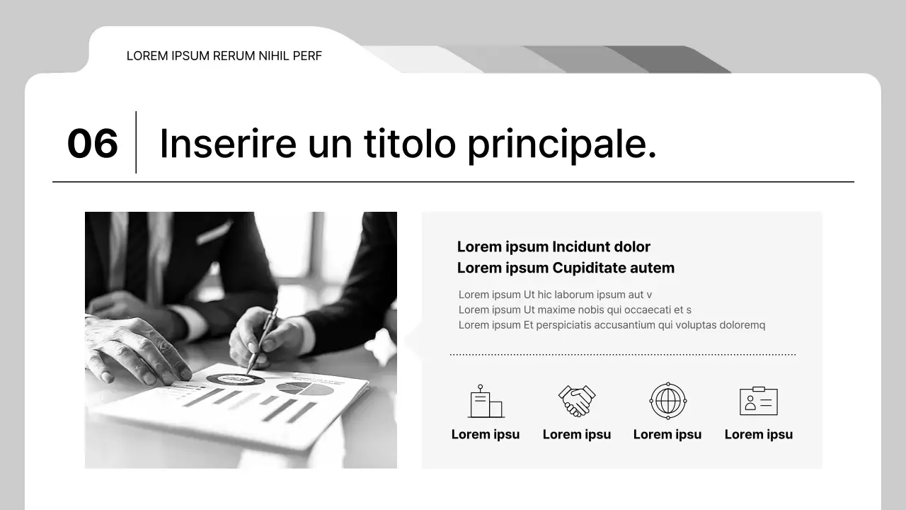 Rapporti aziendali semplici e in bianco e nero per le aziende