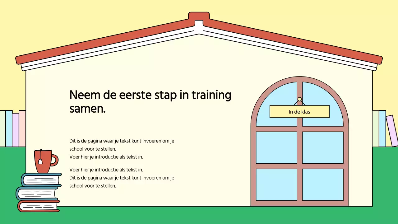 Geel en groen schoolprospectus