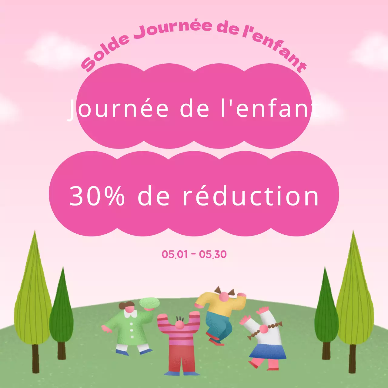 Promouvoir une journée des enfants en rose et blanc