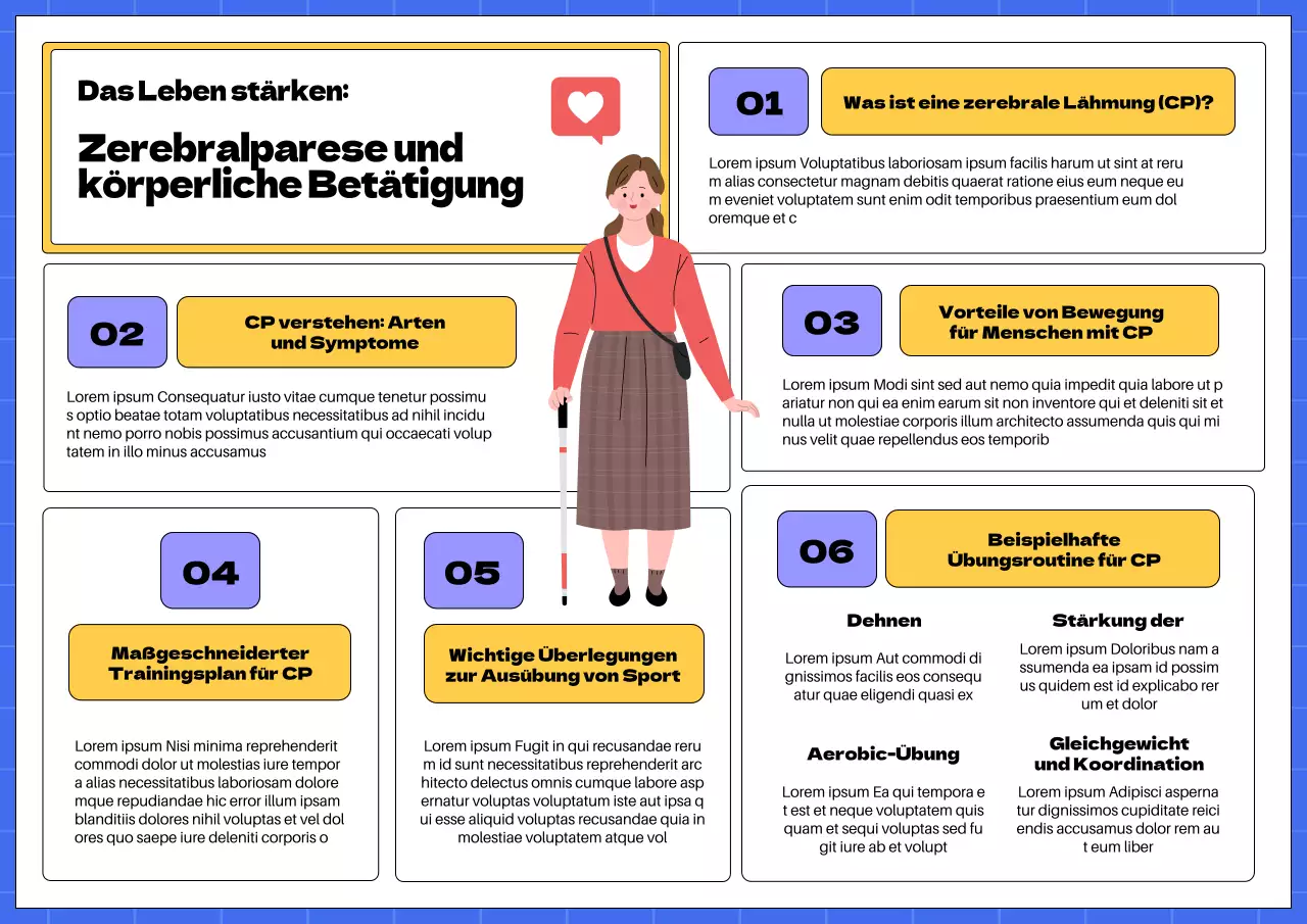 Gelb und Blau Bold Cerebralparese Einführung