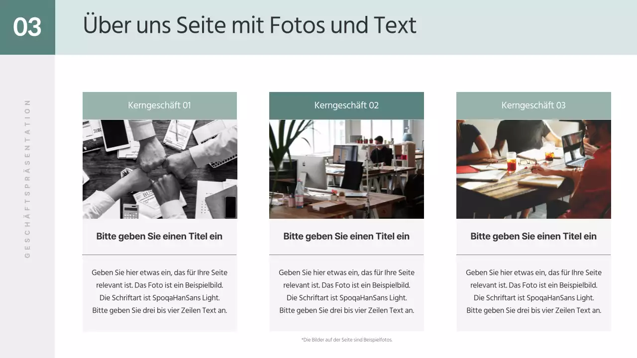 Ein einfacher Geschäftsbericht in Grün und Weiß
