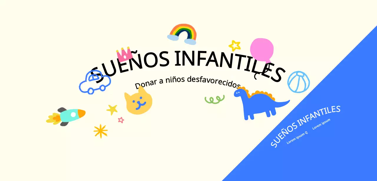 Celebra las obras benéficas infantiles con dibujos coloridos y simpáticos