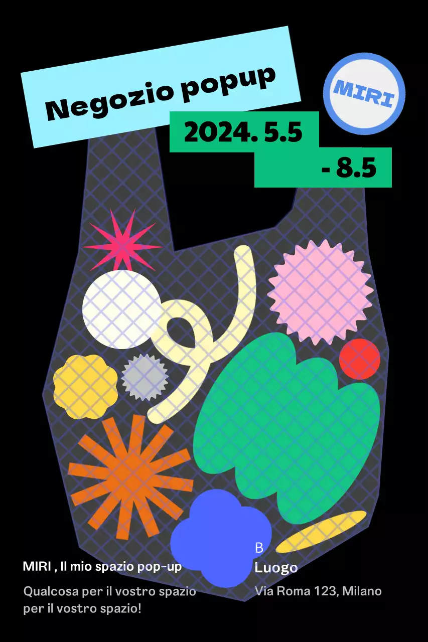 Promuovete il vostro negozio pop-up con un carrello della spesa pieno di articoli