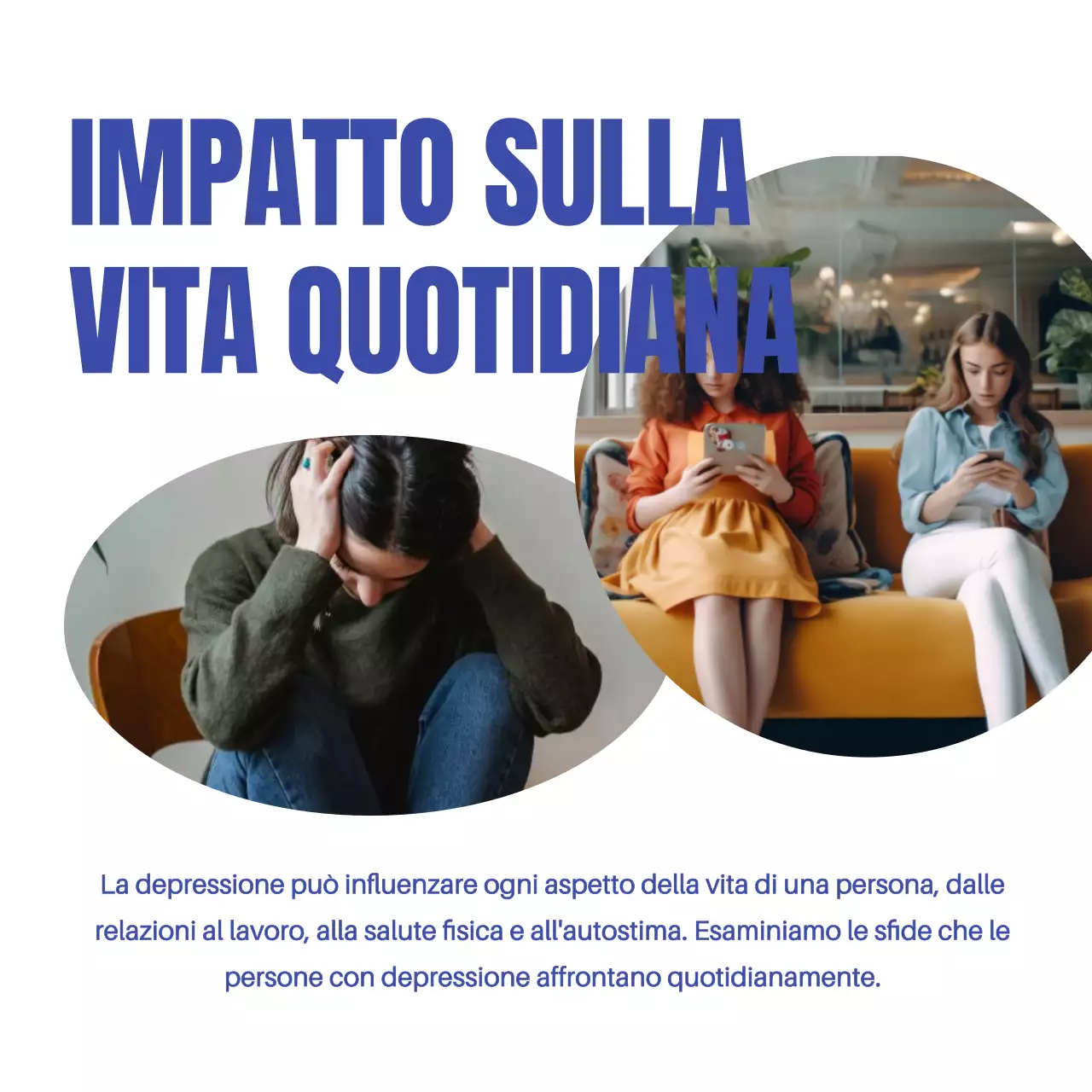 Blu e bianco moderno Comprendere la depressione Introduzione