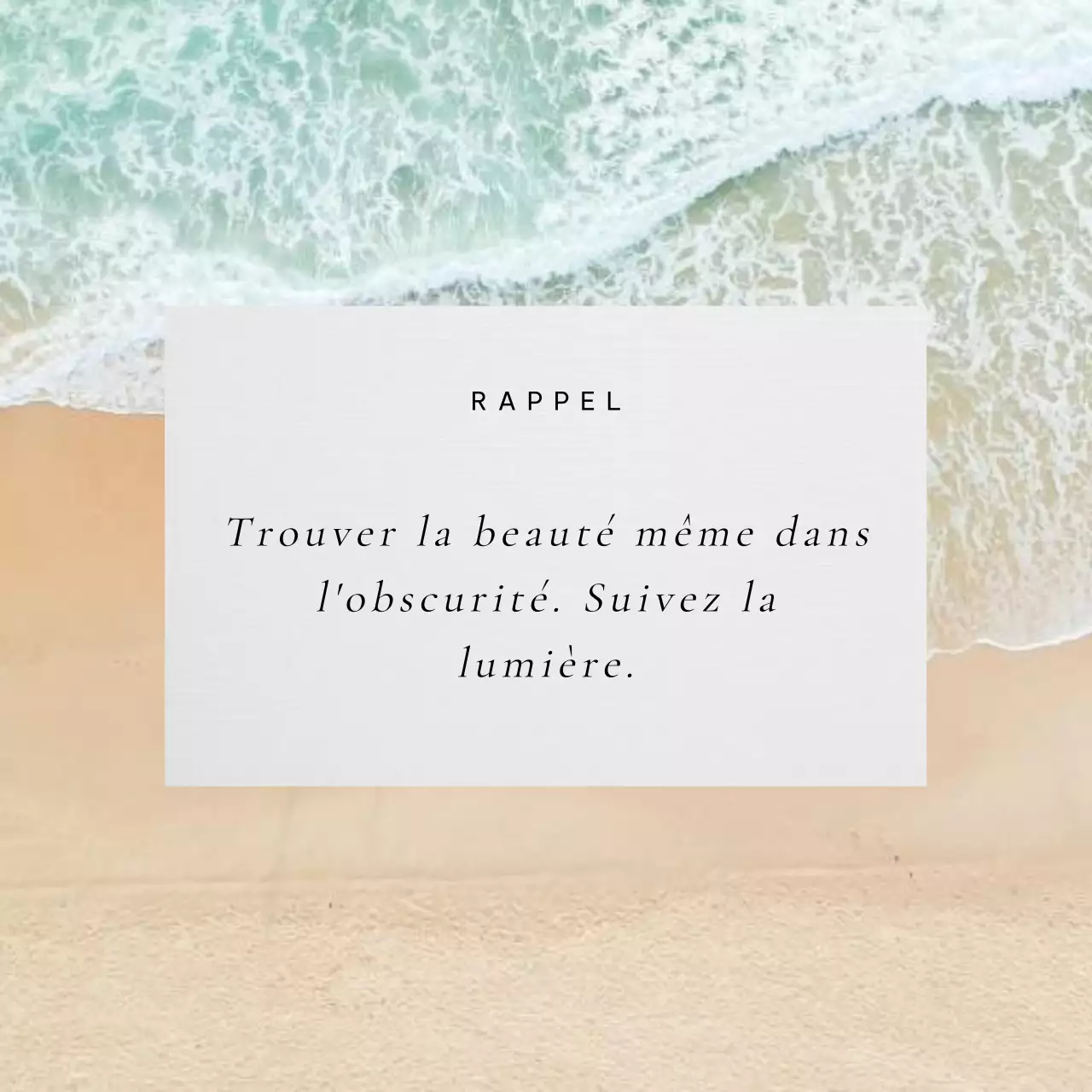 Ivoire minimal citation inspirante publicité