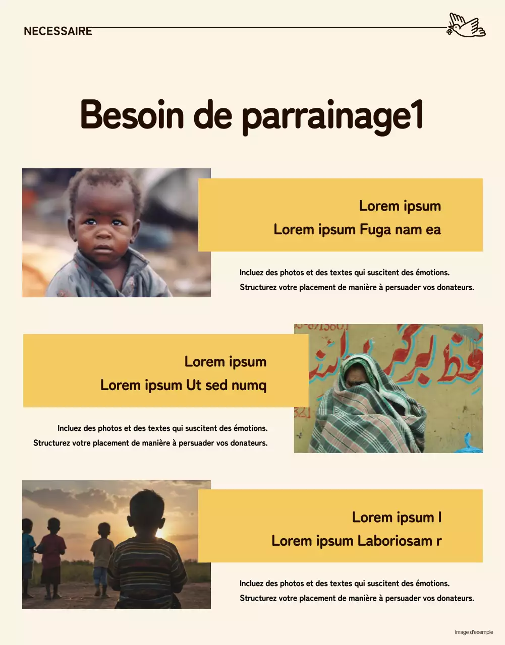 Un appel à l'action simple en jaune et beige