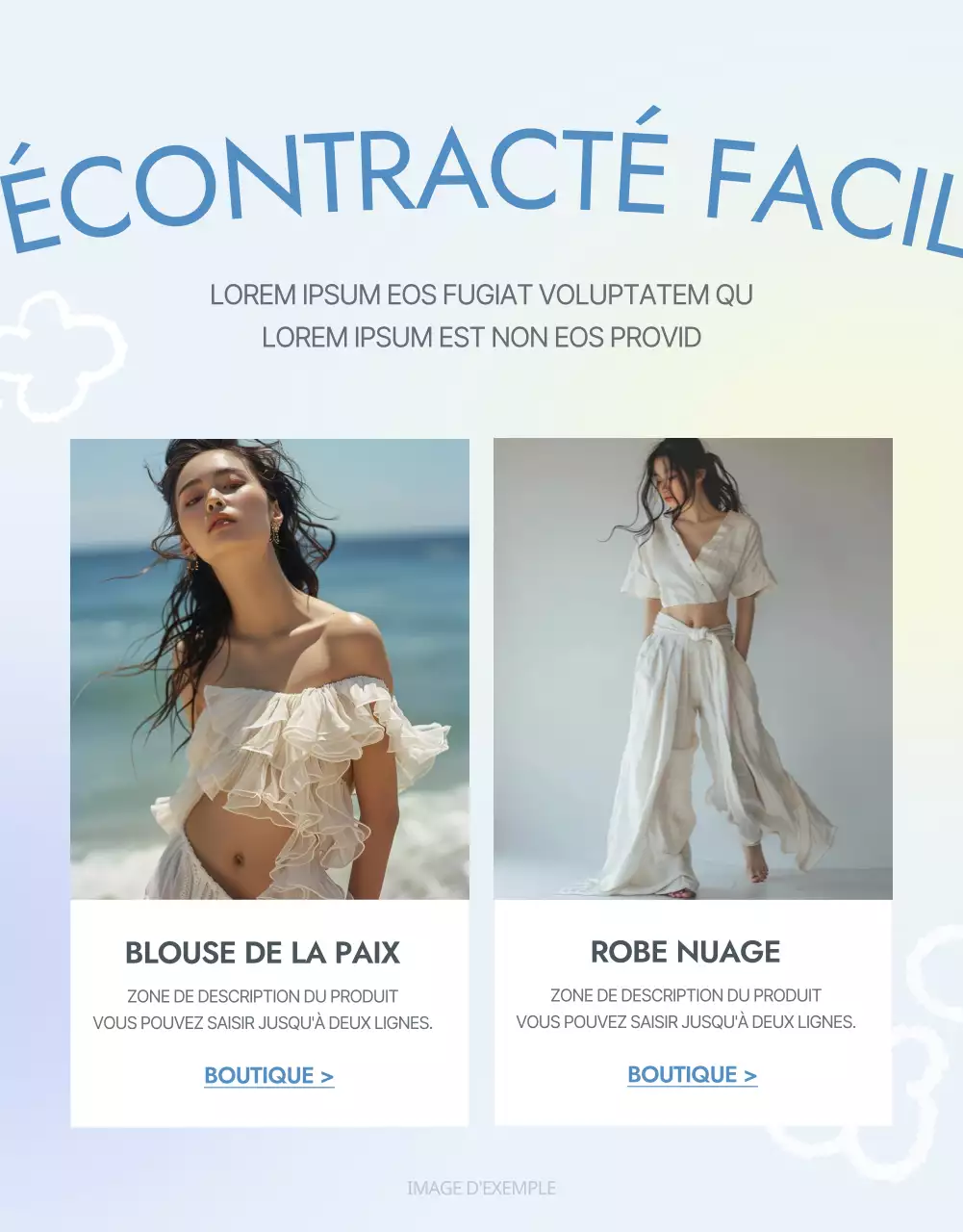 Faire une simple promotion d'été en bleu clair et jaune