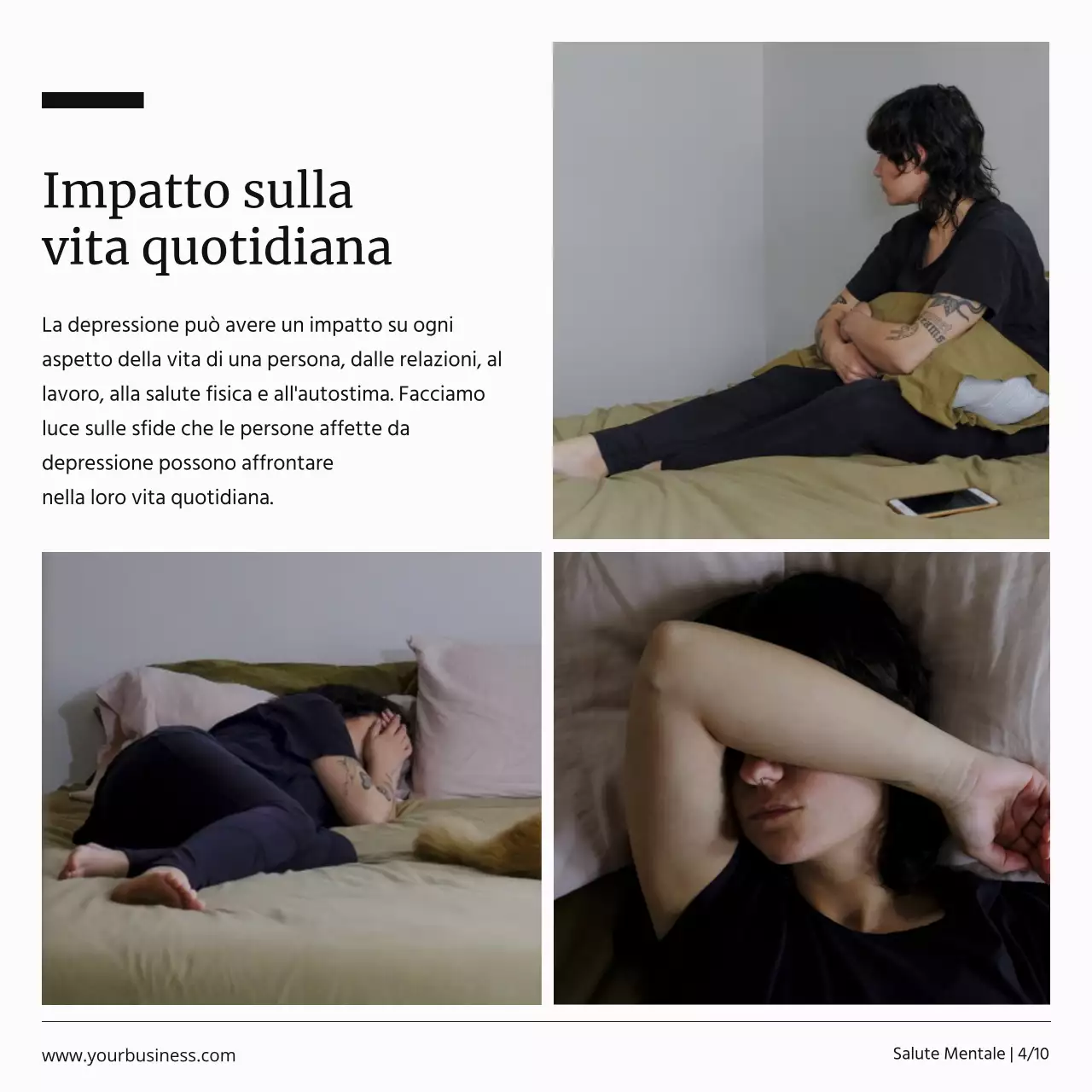 Pubblicità in bianco e nero della campagna per la salute mentale