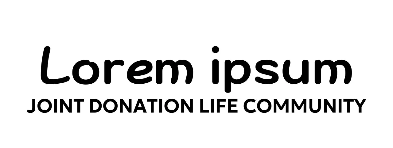 A typeface design with a logo depicting a person and a centered alignment