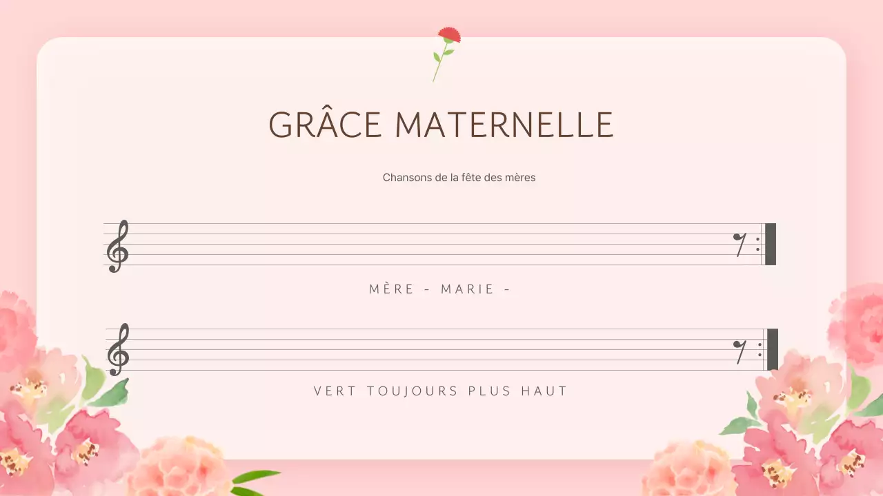Un programme simple pour la fête des mères dans une présentation événementielle rose et marron
