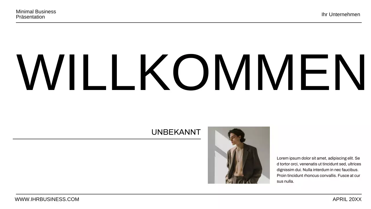 Schwarz und Weiß Minimal Business Präsentation