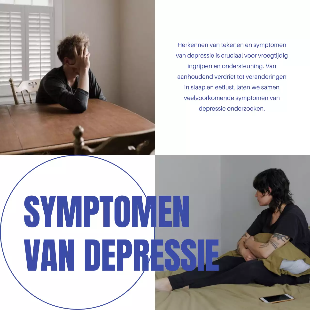 Blauw-wit Modern Depressie begrijpen Inleiding