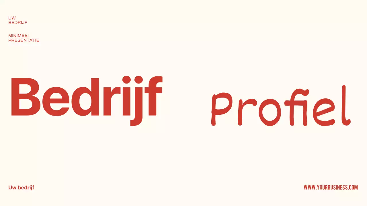 Minimal bedrijfsprofiel presentatie rood en beige