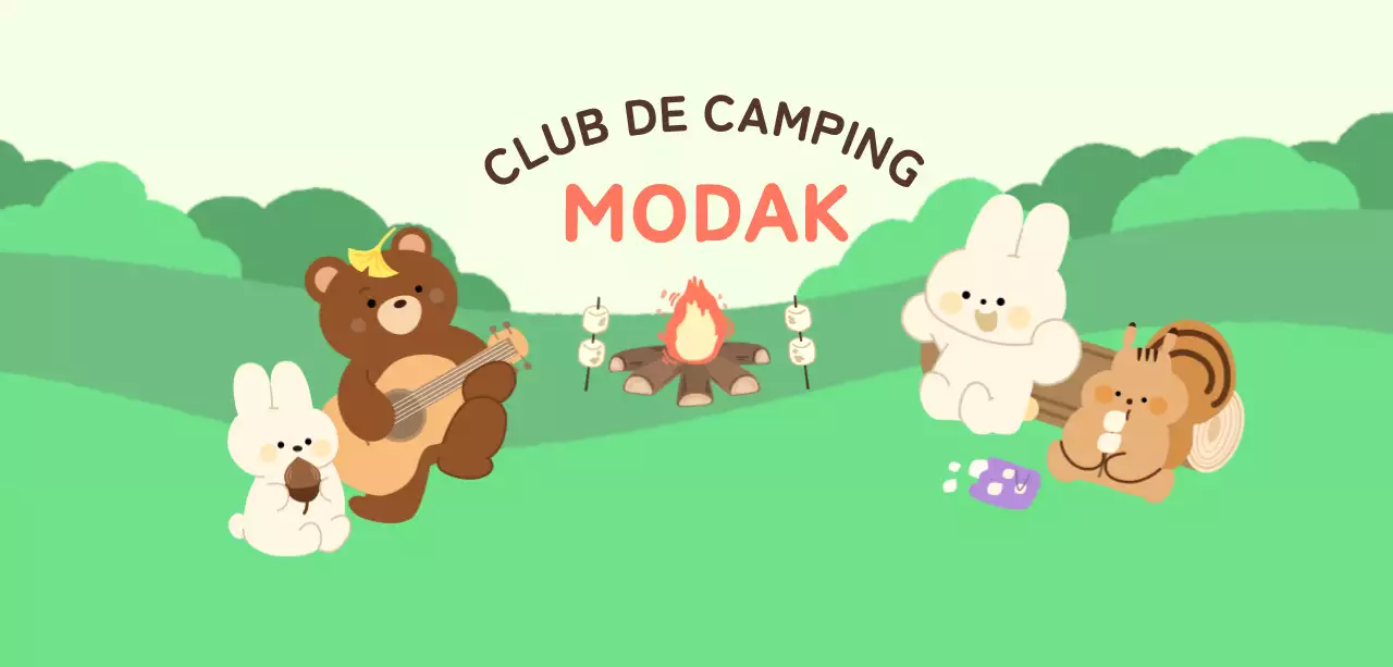 Célébrez votre club de camping avec de jolies illustrations d'animaux