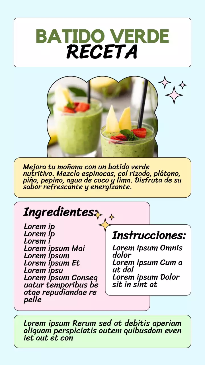Receta de batido verde refrescante Blue and Green Natural