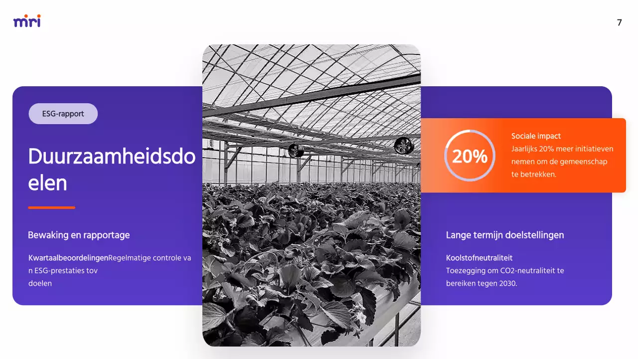 Paars en Oranje Modern ESG-bedrijfsrapport