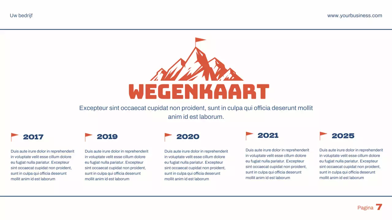Blauw Rood Eenvoudige Bedrijfspresentatie voor Doelenplan