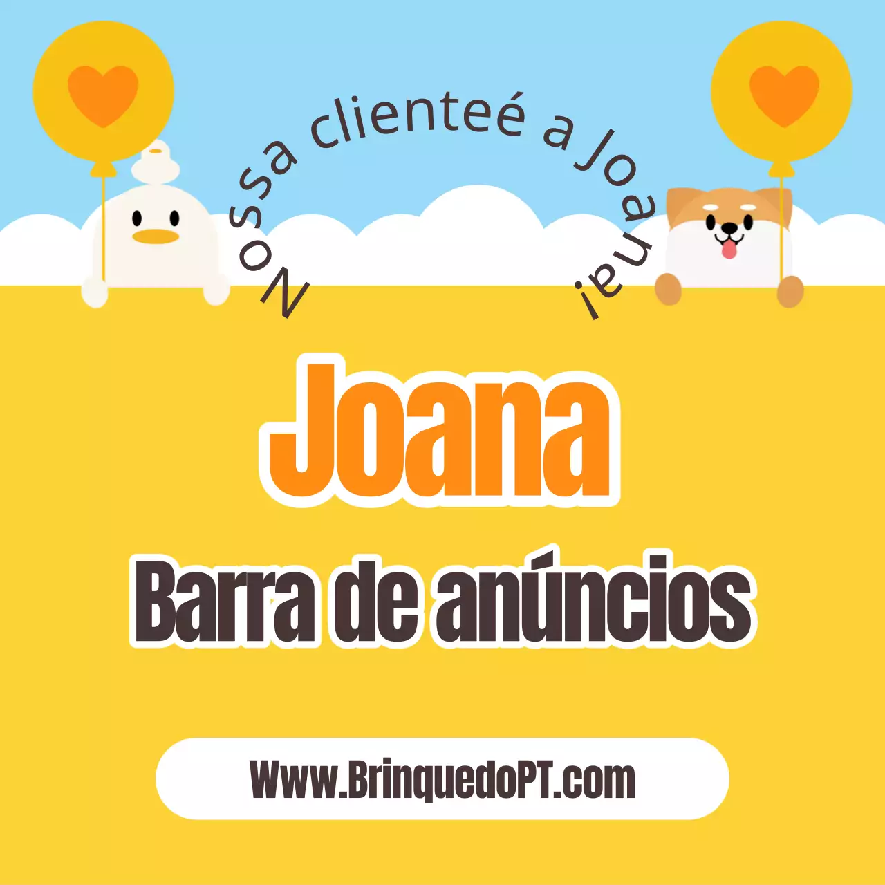 Promoção de um centro comercial para o Dia da Criança com um fundo amarelo