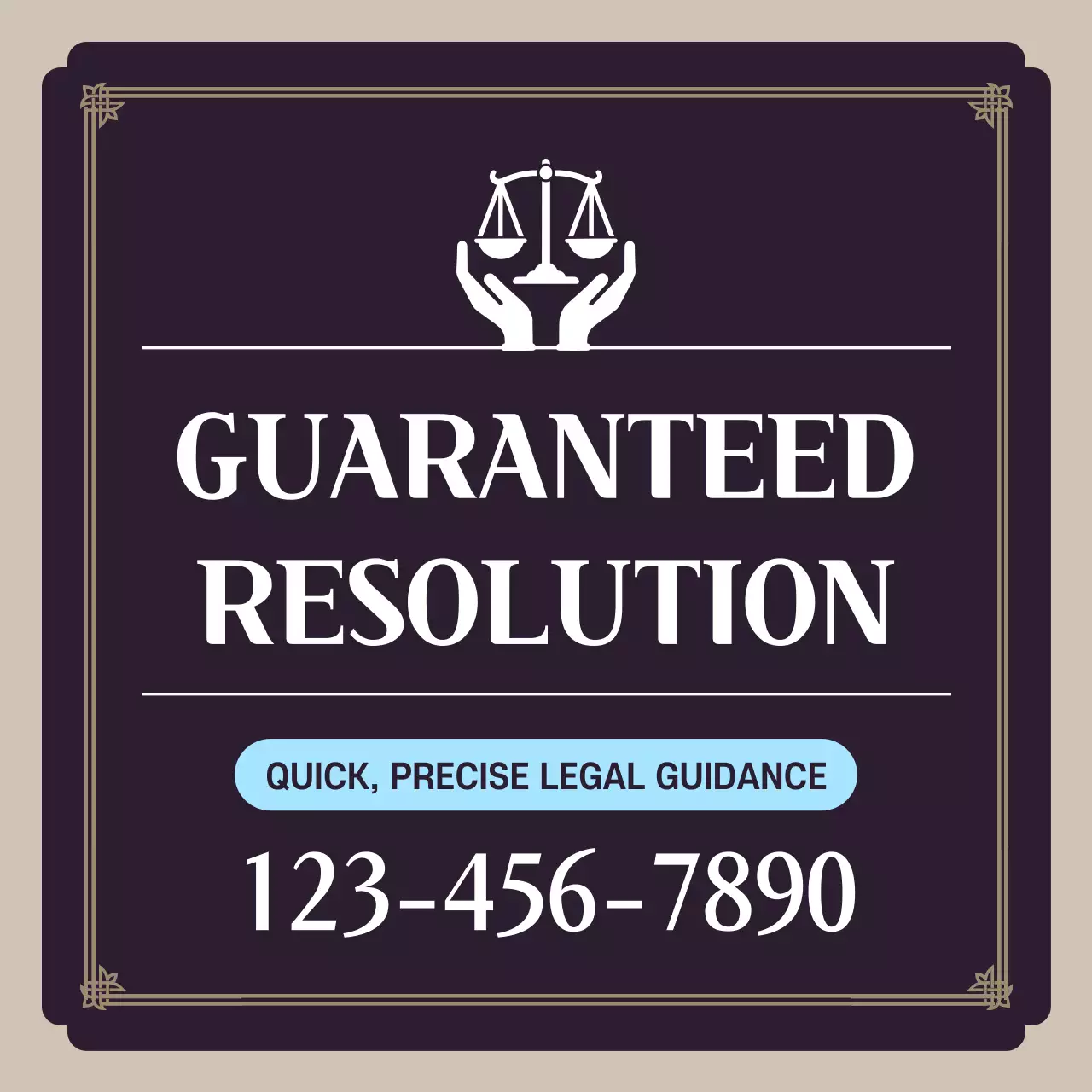 Promote your legal counseling services with beige and purple