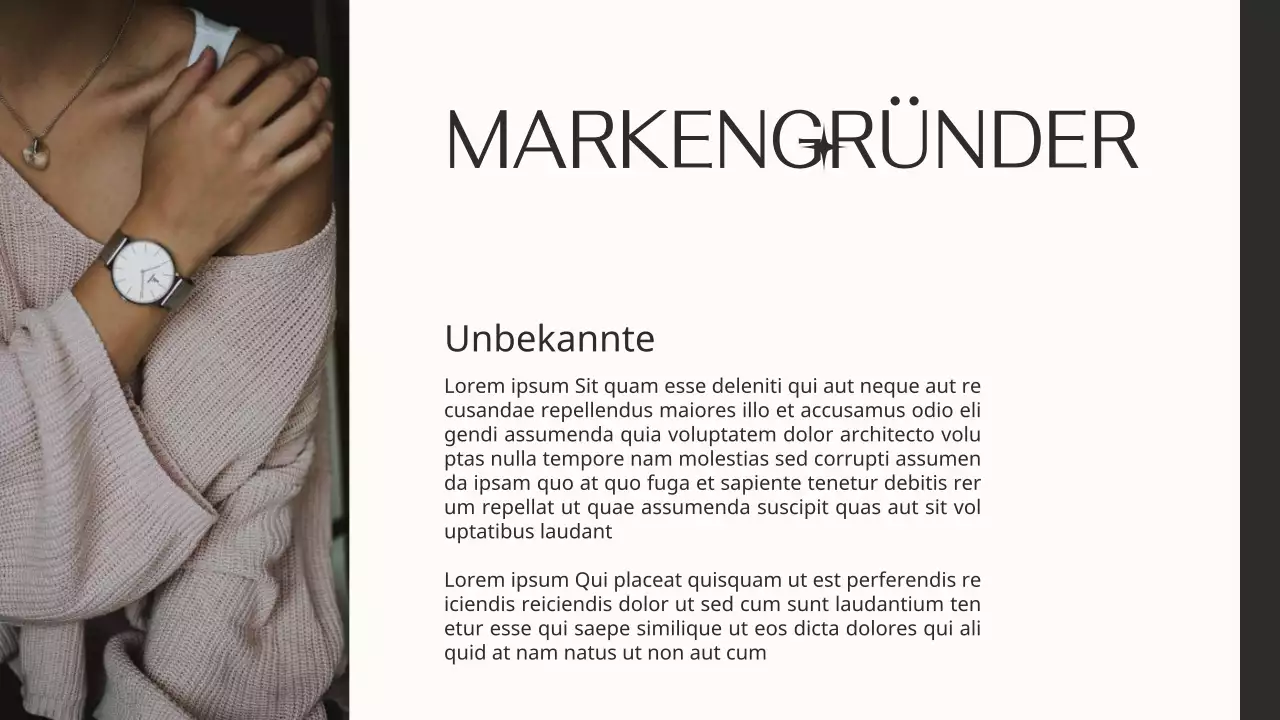 Beige und Schwarz Elegante Mode Marke Produkt Teilung