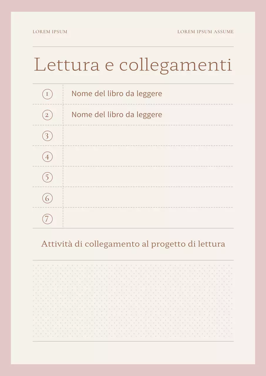 Agenda semplice rosa e avorio