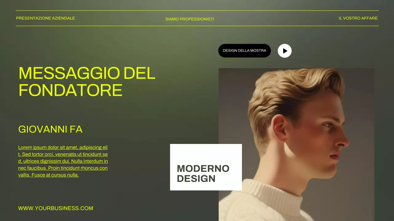 Presentazione aziendale verde e nera