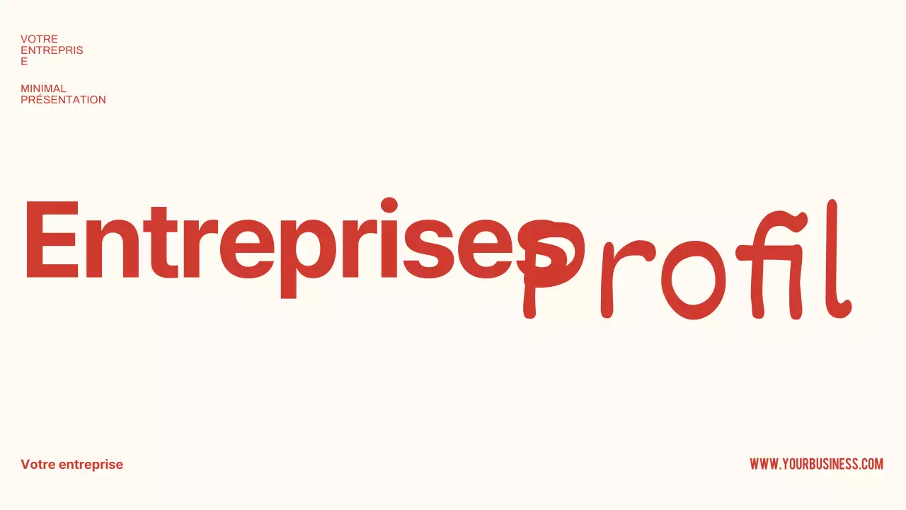 Présentation minimale de profil d'entreprise rouge et beige