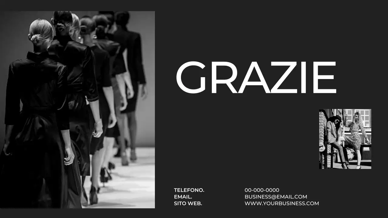 Profilo aziendale minimale in bianco e nero Presentazione del prodotto