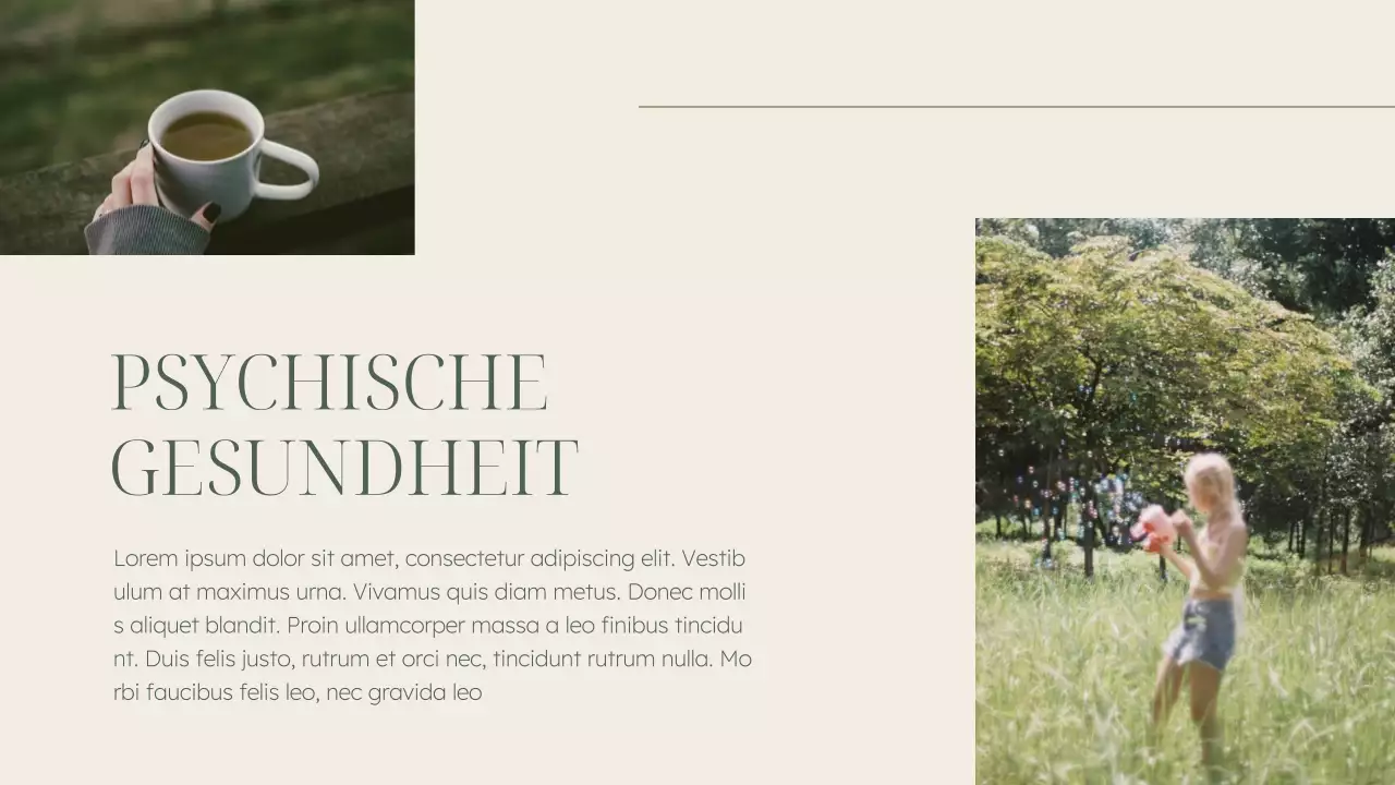 Grün und Beige Elegantes Vortragsmaterial zur psychischen Gesundheit