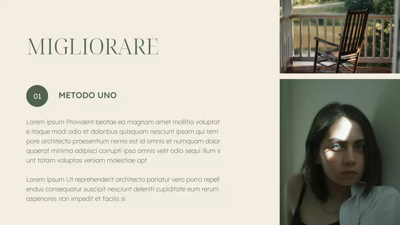 Materiale per conferenze sulla salute mentale di colore verde e beige, elegante.