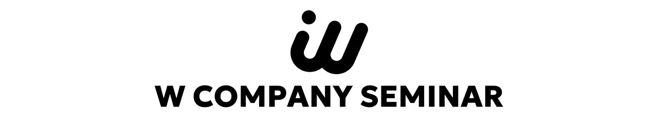 Seminar perusahaan dengan nuansa glamor dengan logo berbahasa Inggris