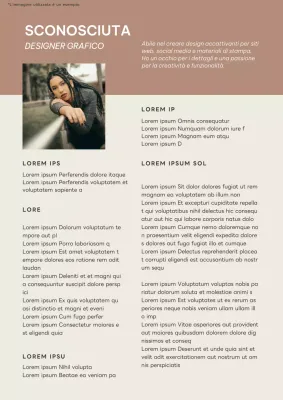 Beige e marrone Moderno Graphic Designer Introduzione al curriculum