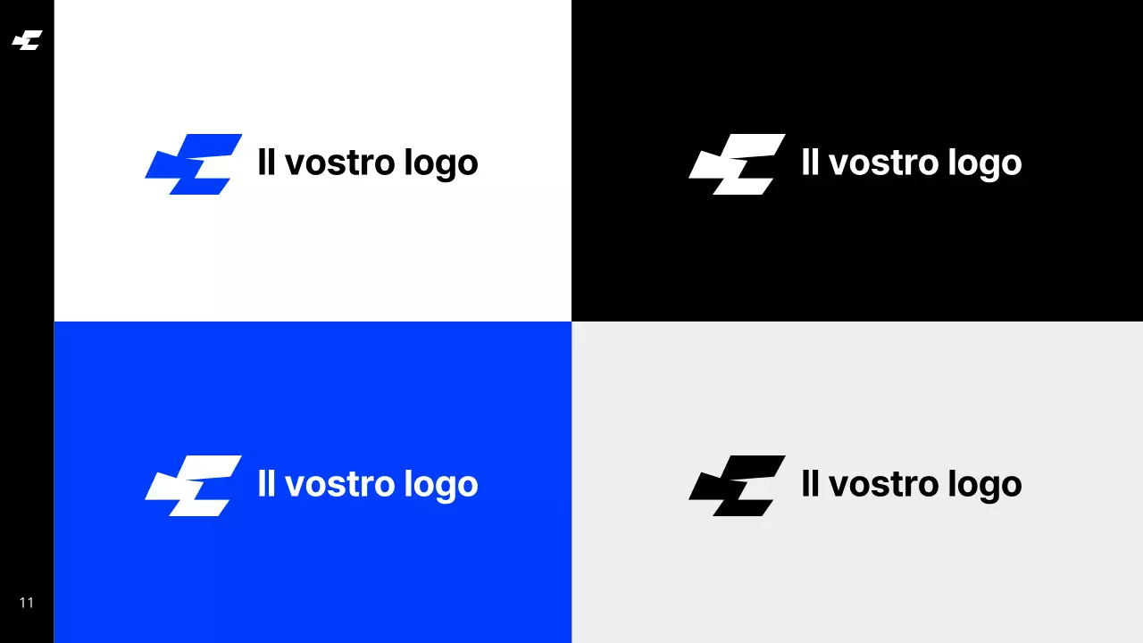 Bianco Blu Grassetto Tono freddo Pulito Linee guida dell'identità del marchio Istruzioni