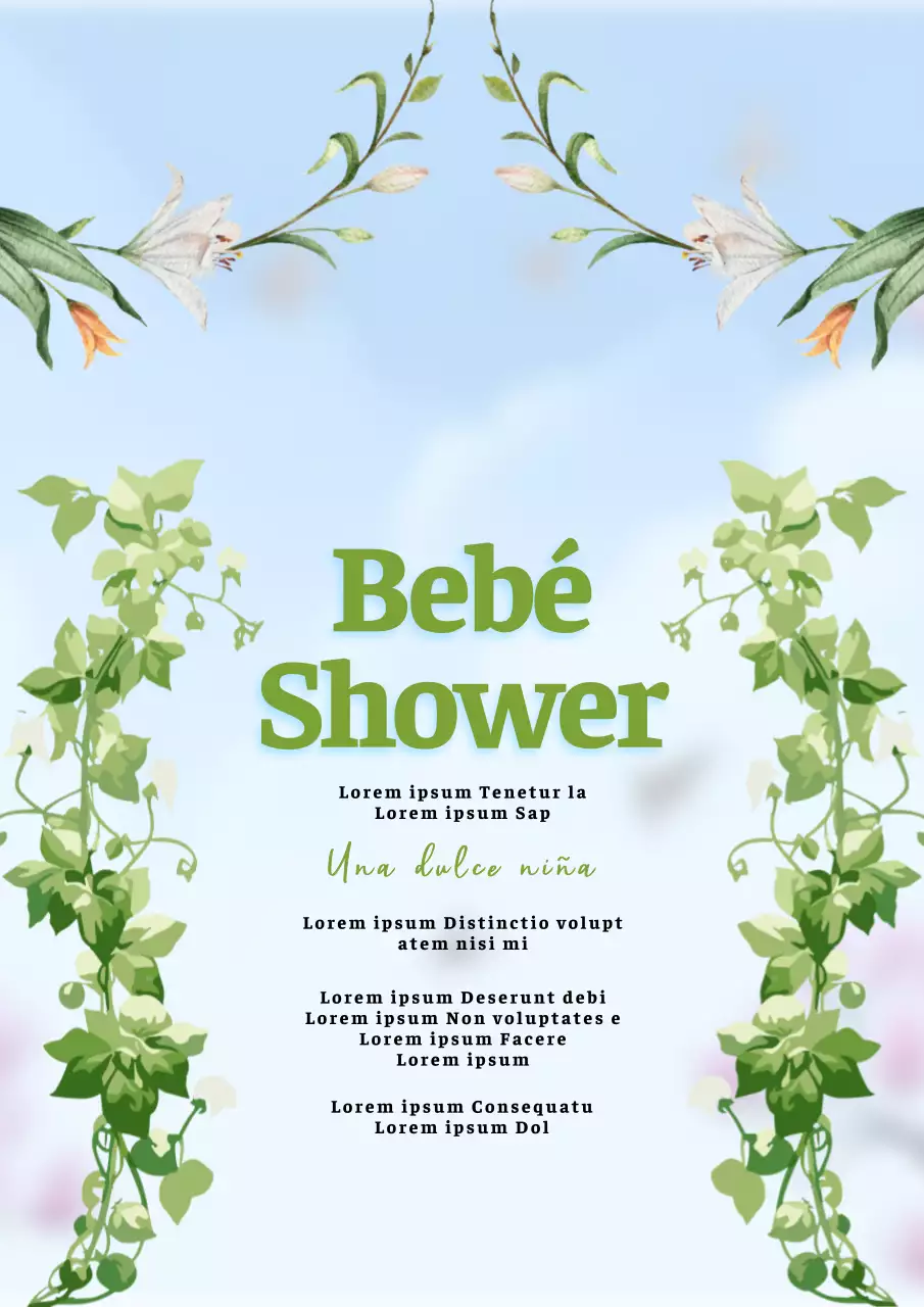 Invitación clásica verde y menta para baby shower