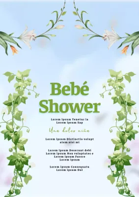Invitación clásica verde y menta para baby shower