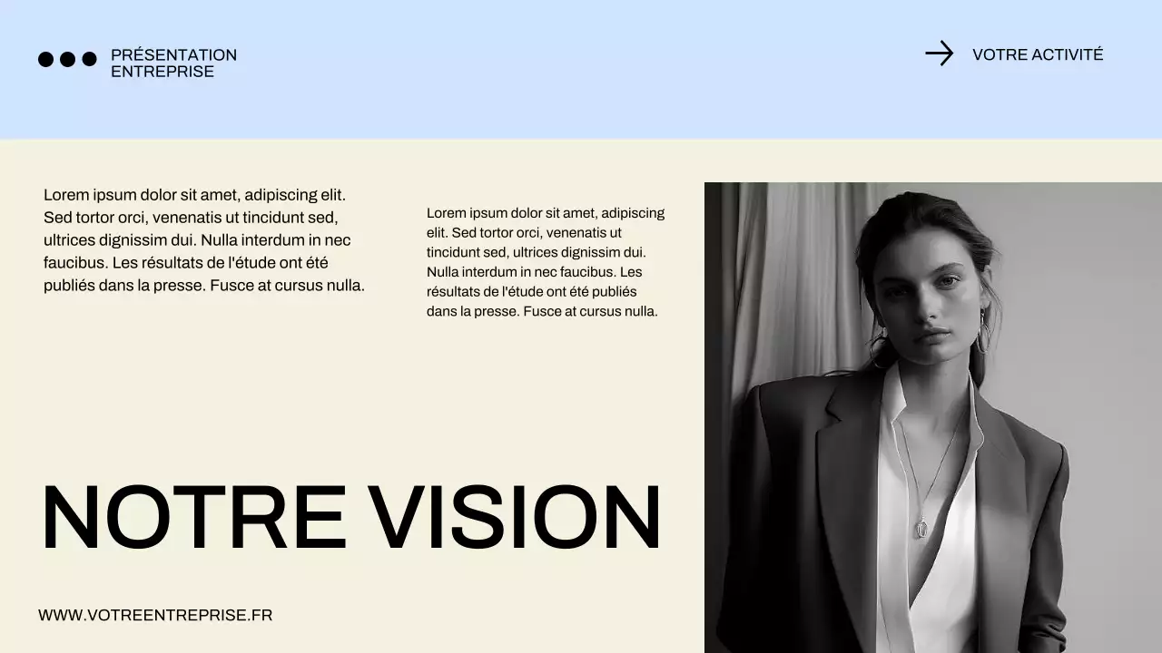 Profil d'entreprise minimal bleu et noir