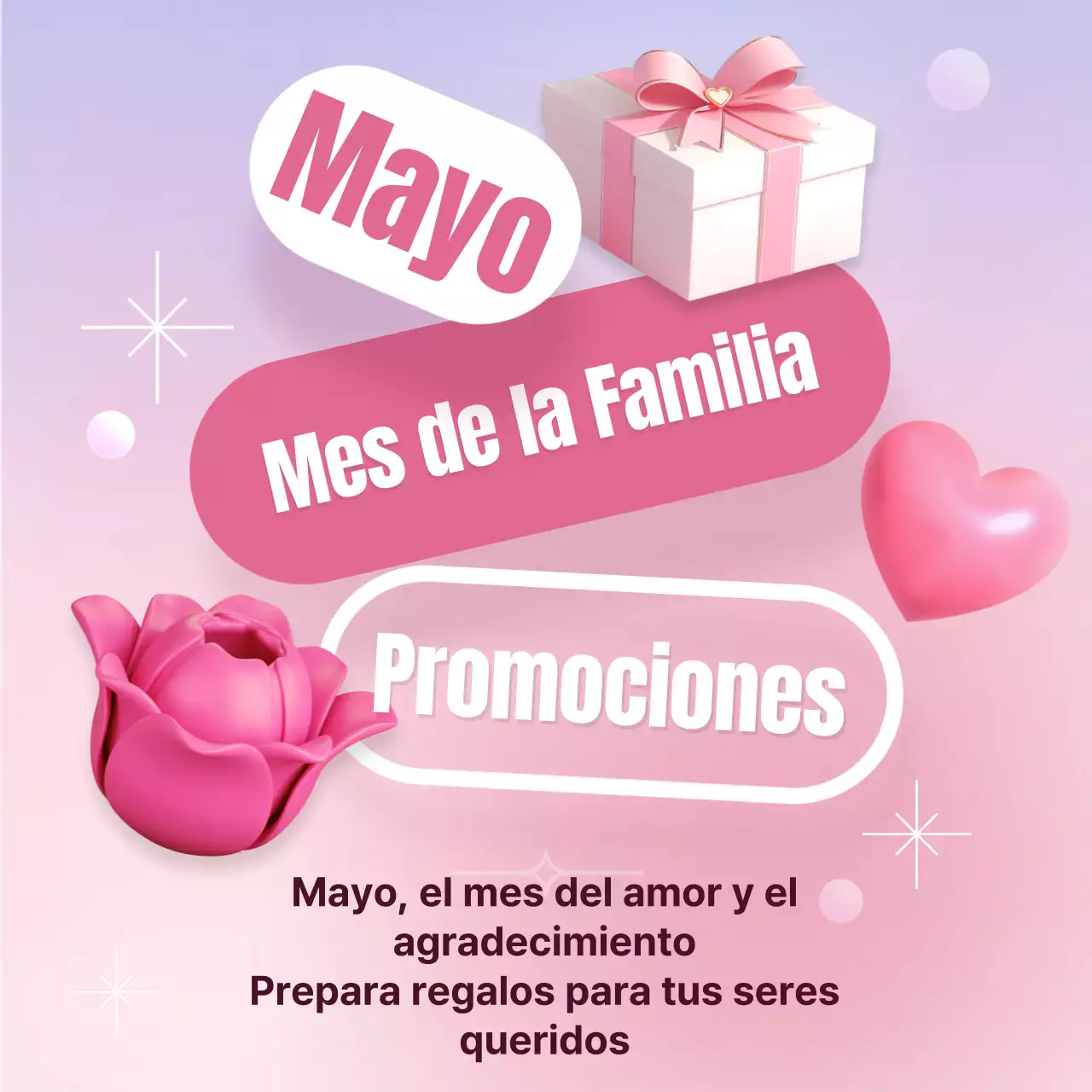 Promocione el Mes de la Familia en rosa y malva